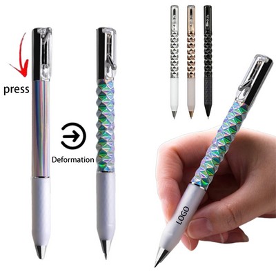 Geometric Deformation Pen Retractable Anamorphic Fidget Pen