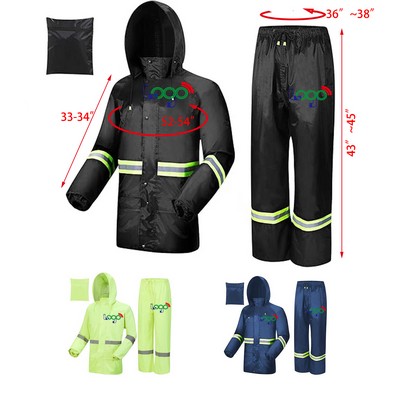 Rain Suits for Men Women Waterproof Breathable Rain Coats with Eye-Catching Reflective Strip