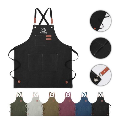 16 Oz. Adjustable Poly/Cotton Canvas Kitchen Apron