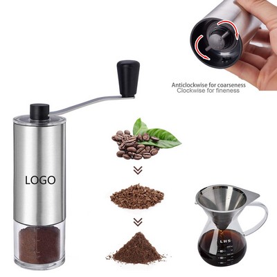 Portable Stainless Steel Coffee Bean Grinder with Ceramic Core