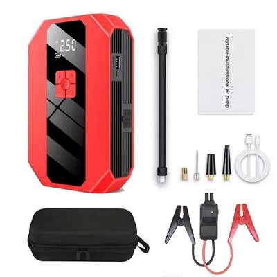 Portable Emergency All-in-One Car Jump Starter with Tire Inflater 10000mah