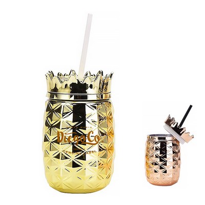 24 oz Pineapple Tumbler With Straw