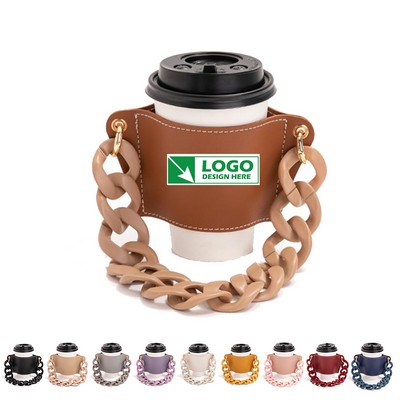 Portable Coffee Cup Sleeve Holder with Chain