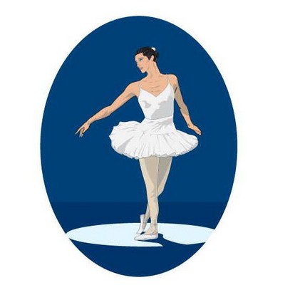 Ballerina Executive Magnet w/ Full Magnetic Back (3 Square Inch)