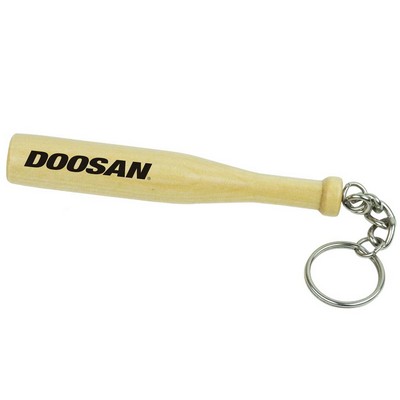 4" Wood Baseball Bat Keychain