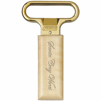 Ahh Super!™ Two-Prong Brass Plated Cork Extractor w/Birch Sheath