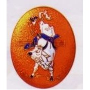 Bull Rider Cloisonne Western Belt Buckle