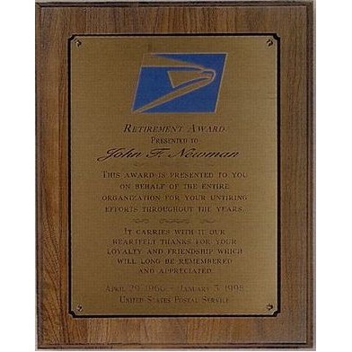 Simulated Walnut Plaque w/ Full Size Engraving Plate (10.5"x13")