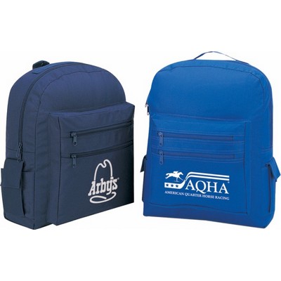 Poly Backpack w/2 Front Zip Compartment