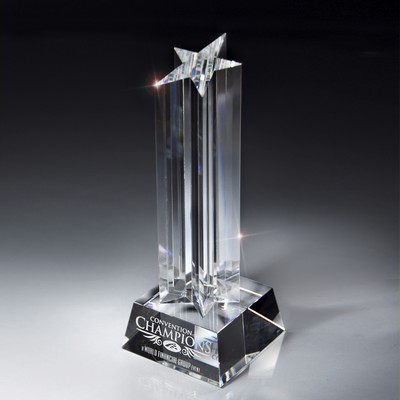 Optic Crystal Rising Star on Glass Base