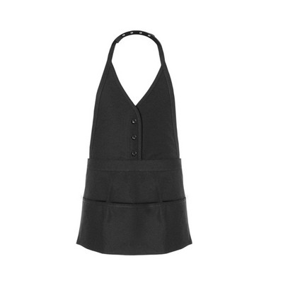 Fame® Ladies Single Breasted V-Neck Bib Apron w/Snap Neck