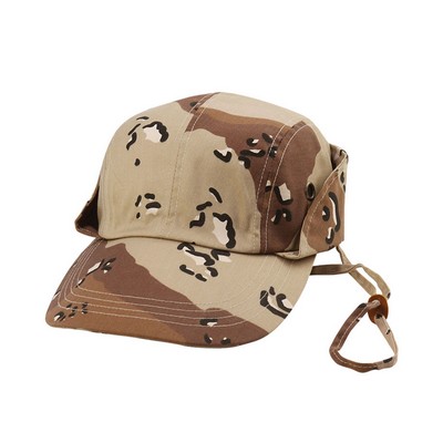 Camouflage Twill Fishing Hat w/ Chin Cord