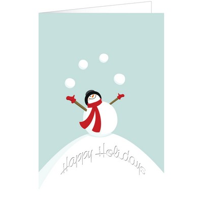 Juggler Snowman Holiday Greeting Card