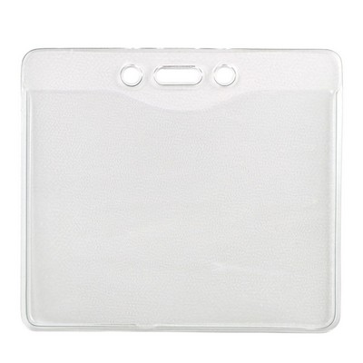 4.30" W x 3.90" H - Horizontal Clear Vinyl Badge Holder (Blank)