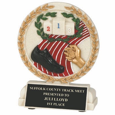 Track Stone Resin Trophy (5½" x 4½")