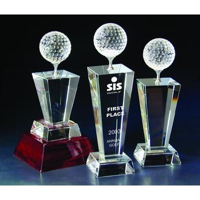 11" Large Crystal Golf Tower Award