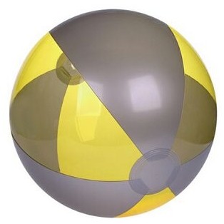 Inflatable Translucent Yellow/Silver Beach Ball (16")