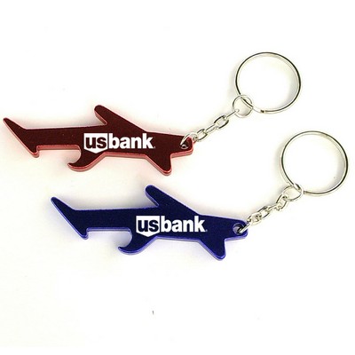 Air Plane / Aircraft Shaped Aluminum Bottle Opener w/Keychain