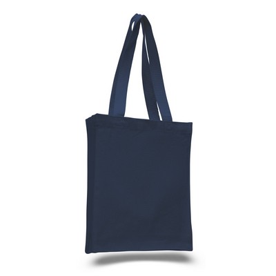 12 Oz. Colored Canvas Book Tote Bag w/ Full Gusset - Blank (10"x12"x3")