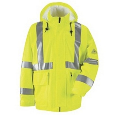 Bulwark™ Men's Hi-Visibility Flame-Resistant Rain Jacket - Yellow/Green