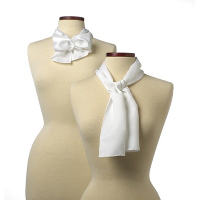 White Silk Scarf - 10"x54"