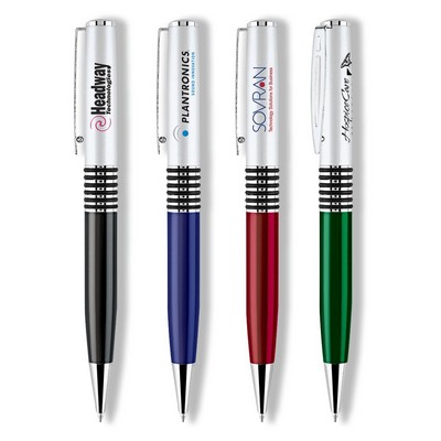 Twist Action Ballpoint Pen With Satin Chrome Cap