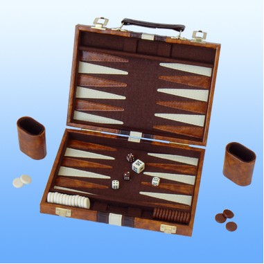 11" Brown & White Playfield Vinyl Backgammon