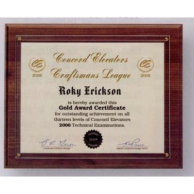 13½" x 11¾" Framed Recognition Panel Certificate Holder