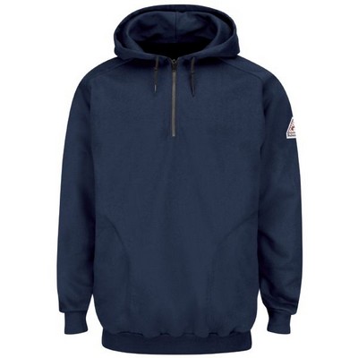 Bulwark® Men's Pullover Hooded Fleece Sweatshirt w/¼ Zip