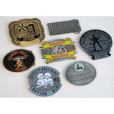 3.5" Custom Die Cast Zinc Soft Enamel Belt Buckle