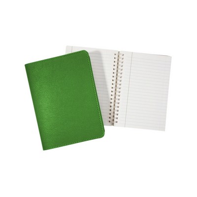 Refillable Spiral Notebook W/ Bright Leather Cover (5 3/8"x7 3/8")