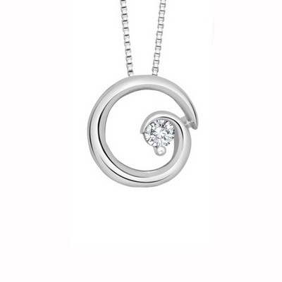 Canadian Diamond Swirl Pendant in 10K White Gold (0.15 CT T.W.)