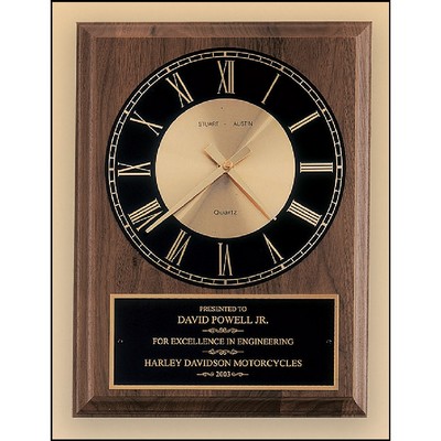 Walnut Vertical Wall Clock (8"x10")