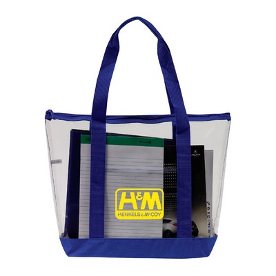 Clear Zipper Tote with pocket