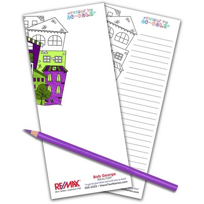 Real Estate Coloring Notepad - 25 Sheets (3.5" x 8")