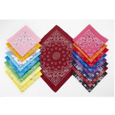 100% Cotton Import Classic Paisley Design Premium Bandanna (22"x22")