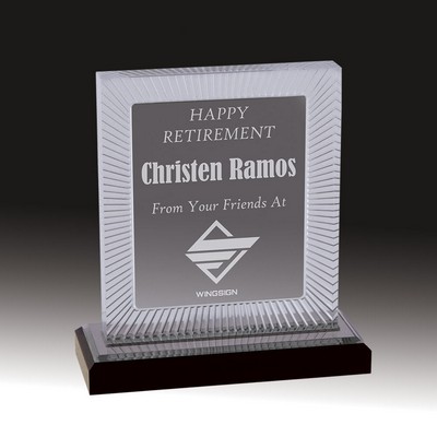 6¾" Silver Carved Rectangle Impress Acrylic Award