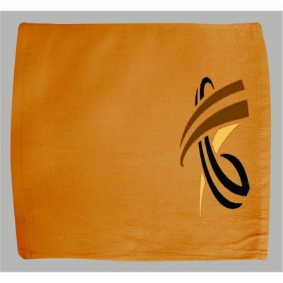 Terry Rally Towel Hemmed 15"X15" - Orange (CLOSEOUT COLOR)