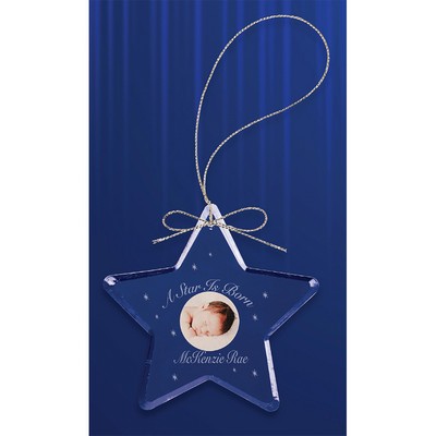 Engraved Crystal Star Ornament