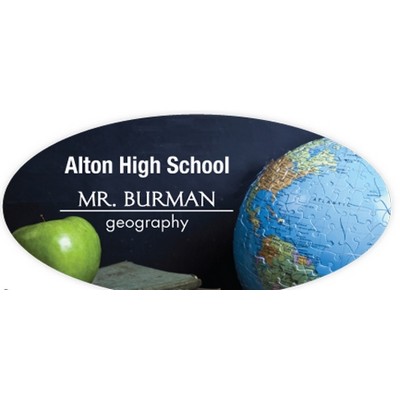 Full Color Sublimation Oval Name Badges (1½"x3")