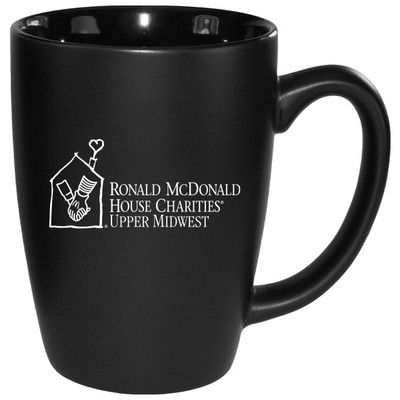 16 Oz. Challenge D Handle Mug (Gloss Black in Matte Black out)