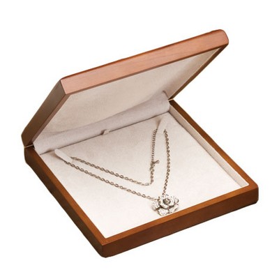 Classic Premium Brown Hardwood Necklace Box