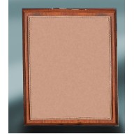 9X12 Solid Walnut Plaque with Dark Brown Lasered Leather Plate