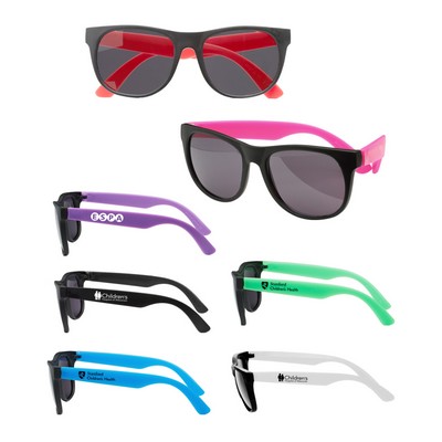 Union Printed - Kids Size Two Tone Youth Sunglasses with 1-Color Logo