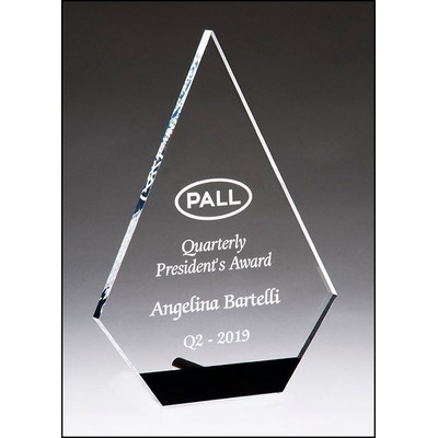 Diamond Series Clear Acrylic Award w/Black Accent & Silver Post (5.75"x 8")