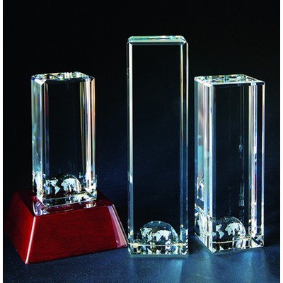 World Tower Optical Crystal Award/Trophy 10"H