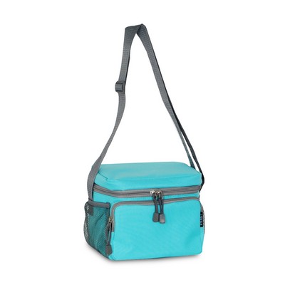 Everest Cooler/Lunch Bag, Aqua Blue/Gray