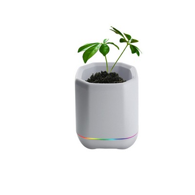 LED Smart Music Flower Pot w/Wireless Speaker