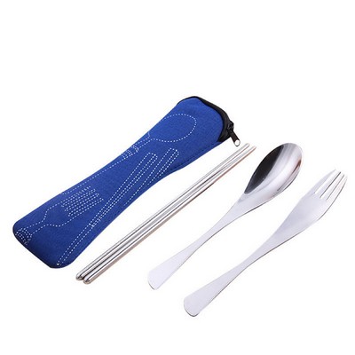 3 Pieces Cutlery Set with Neoprene Case