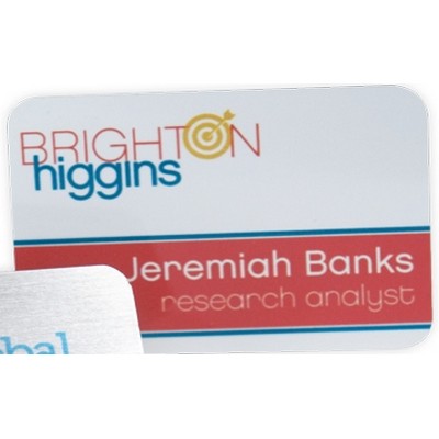 Full Color Sublimated Silver Metal Name Badges (1"x3")